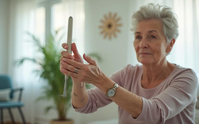 Personne âgée faisant des exercices pour soulager l'arthrose de la main.