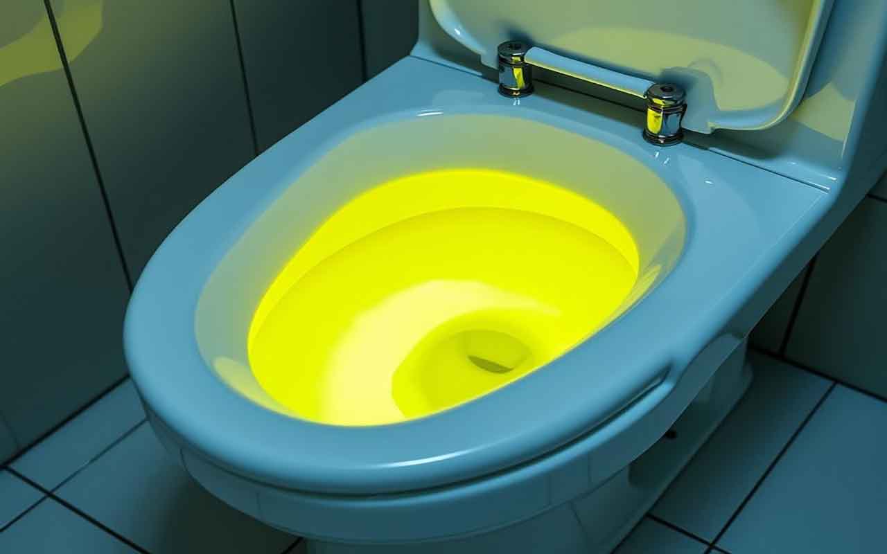 urine jaune fluorescent